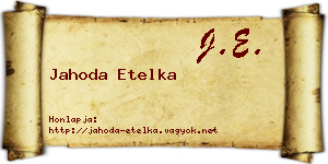 Jahoda Etelka névjegykártya